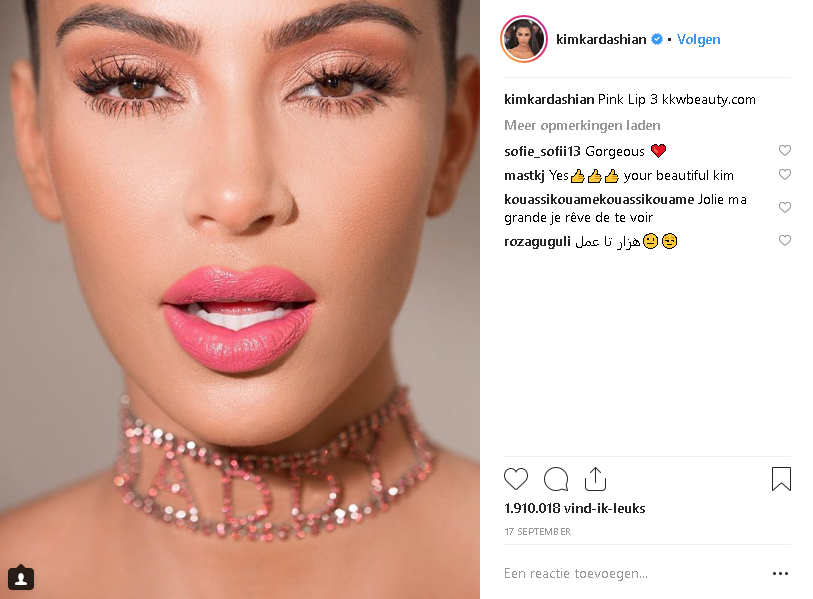 Figure 3: Kim Kardashian promoting lipgloss