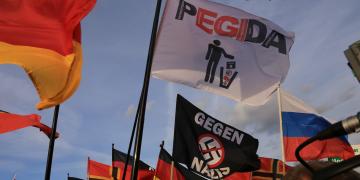 Flags at Pegida rally