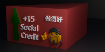 A 3D model of the +15 social credit meme.