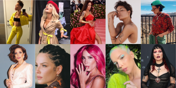 A collage of 10 of Halsey's looks