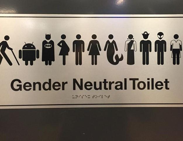 Self adhesive Lavatory Toilet Door Sign Loo Unisex Gender Neutral 